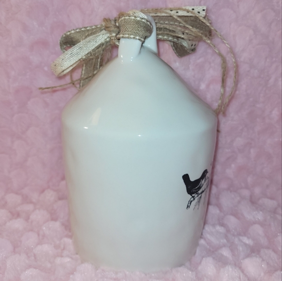 2-sided Rae Dunn "Chirp" birdhouse with ribbon & bird/branch print on back. - Picture 10 of 16